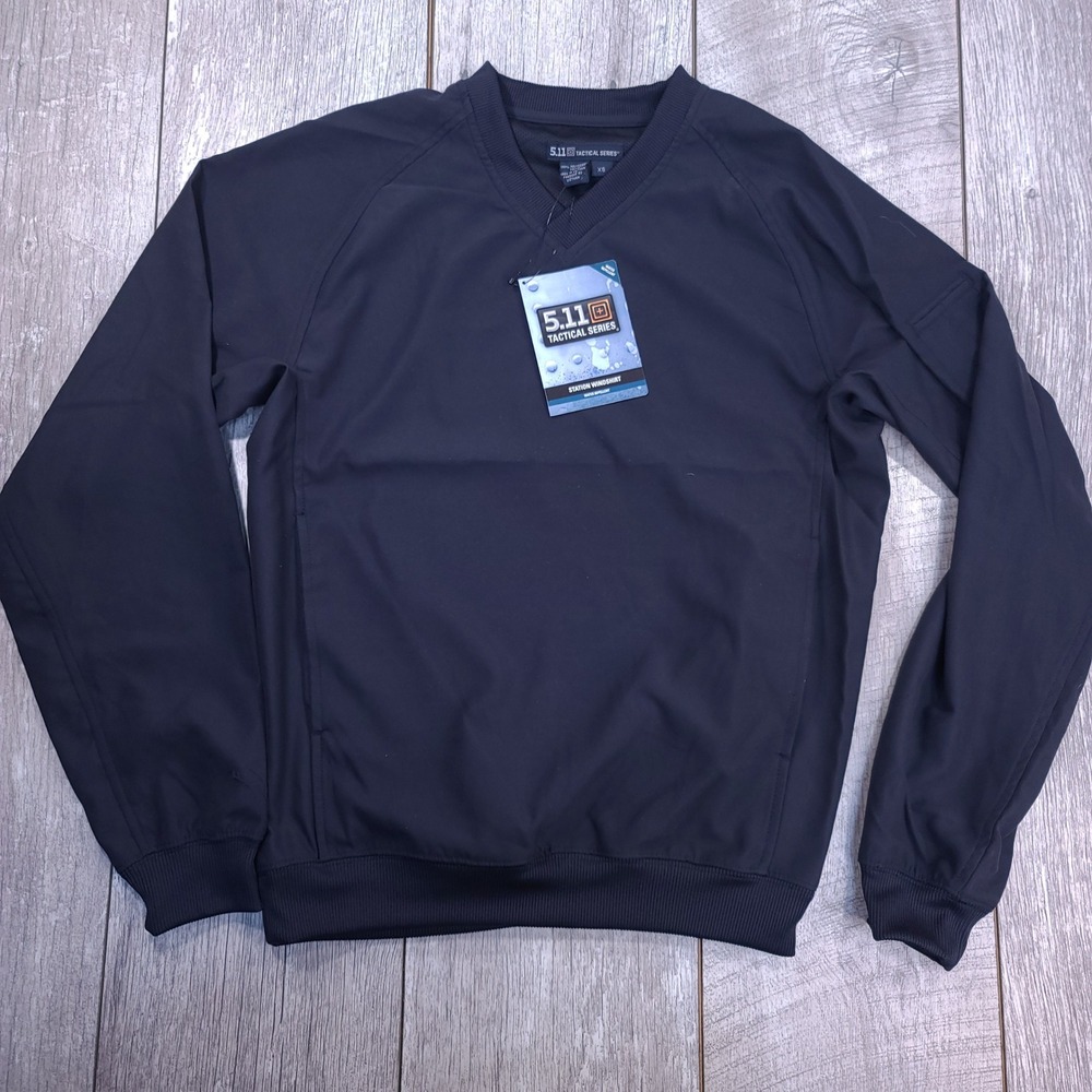 5.11 Tactical Station Windshirt Mens Size XS Fire Navy Water Repellent Pullover